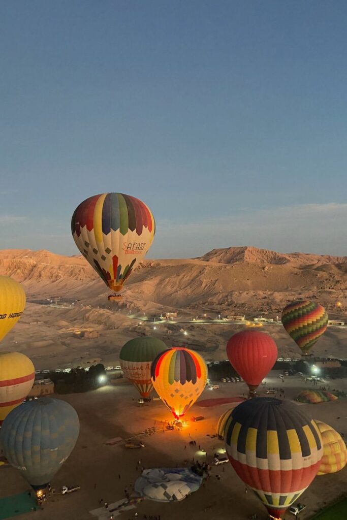 Image of Sunrise Balloon Flight Luxor — Hot Air Balloon Over Ancient Temples