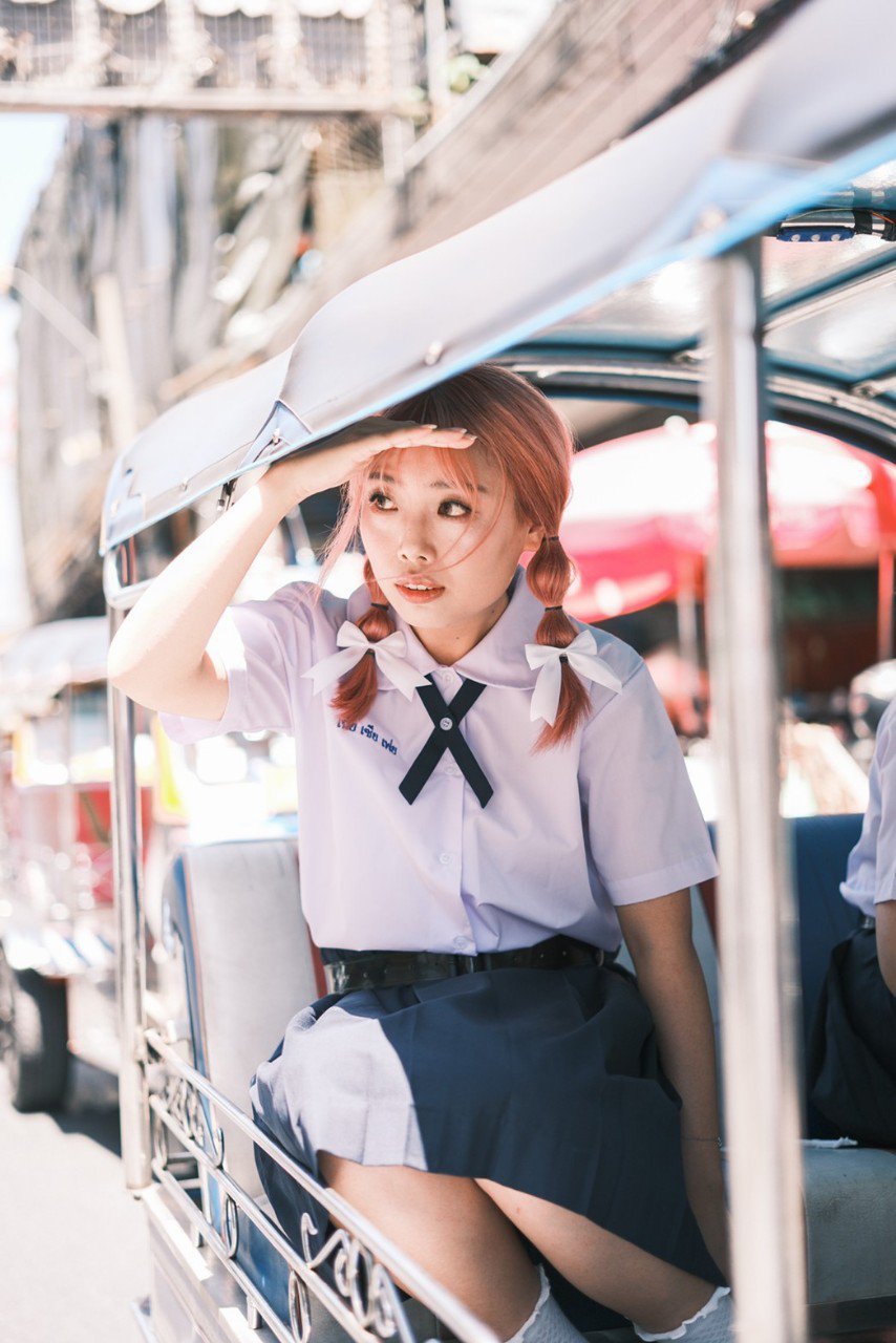 Instagram-Ready Yaowarat Tour in Thai Student Uniform