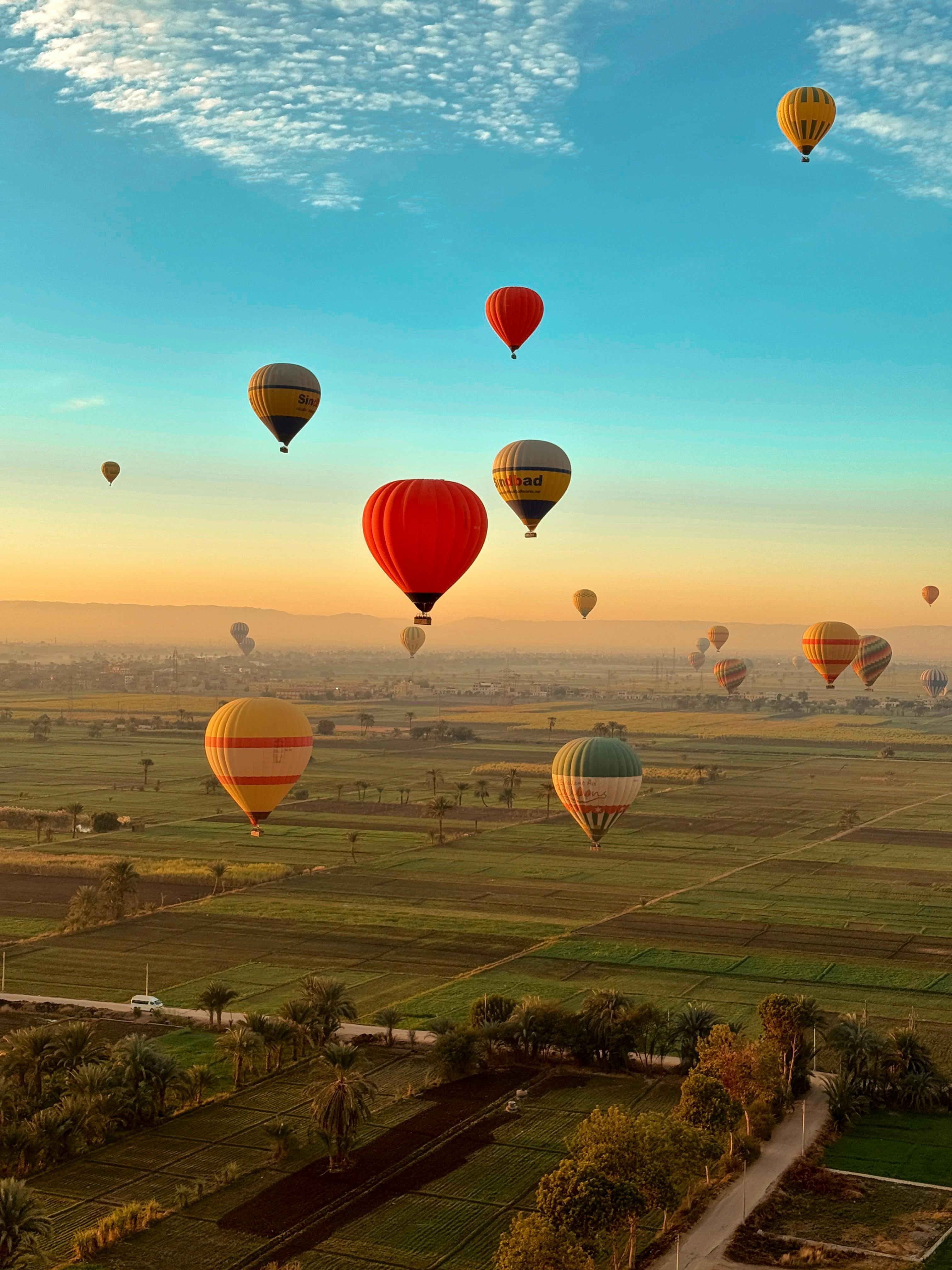 Image of Sunrise Balloon Flight Luxor — Hot Air Balloon Over Ancient Temples