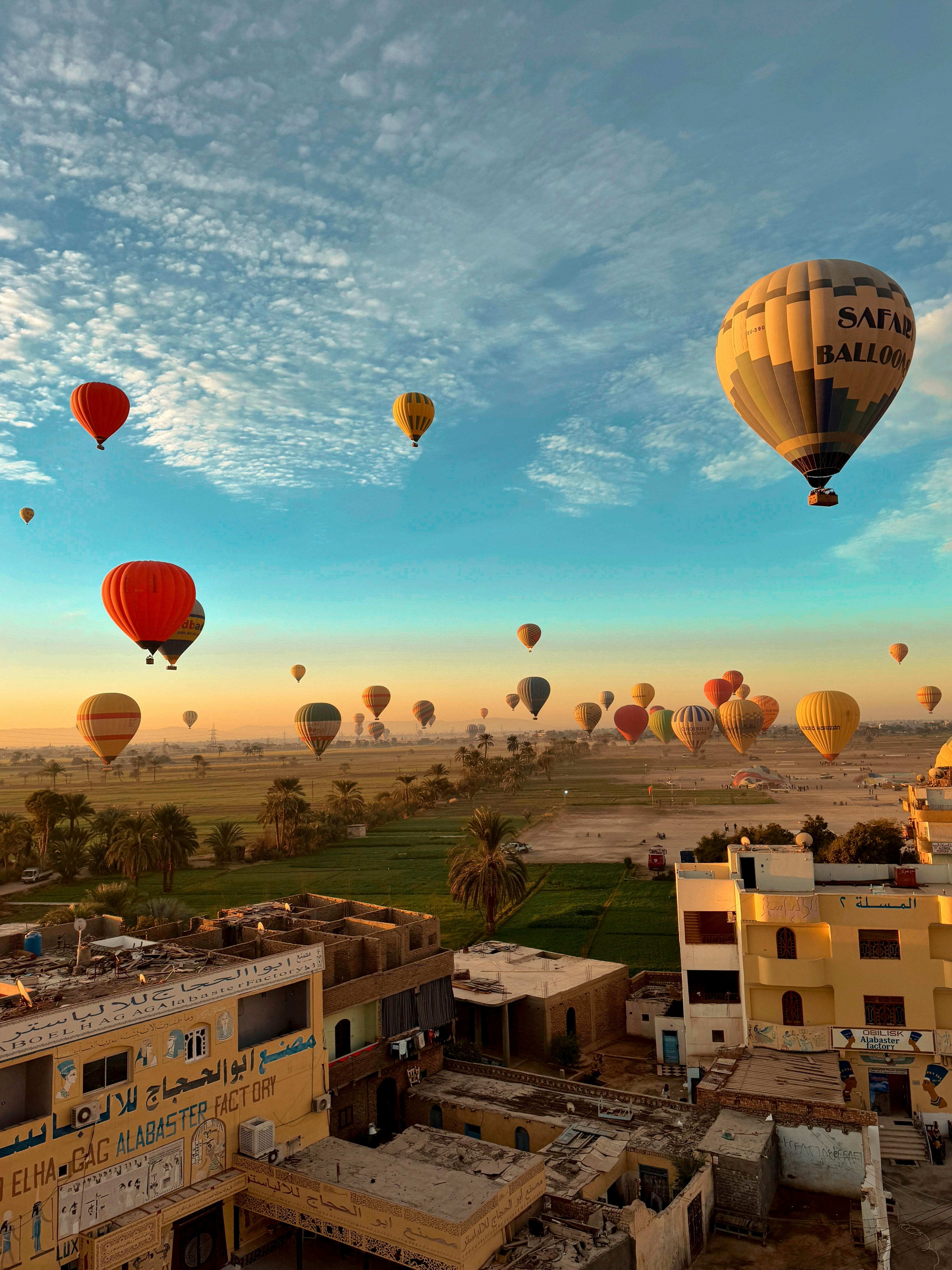 Image of Sunrise Balloon Flight Luxor — Hot Air Balloon Over Ancient Temples