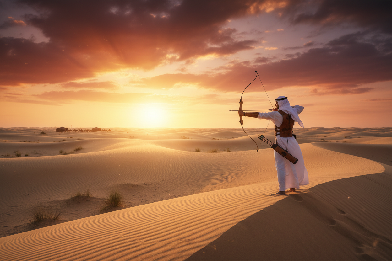 Image of Arabian Desert Camp Tour from Riyadh — Horses, Archery & Traditional Kabsa