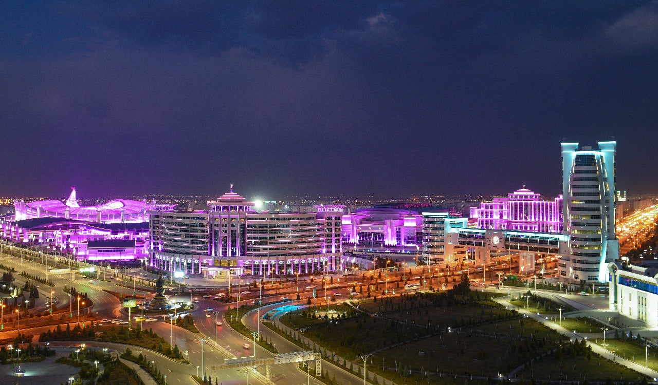 3D Ashgabat → Darvaza → Kunya-Urgench → Shavat border (Uzbekistan)